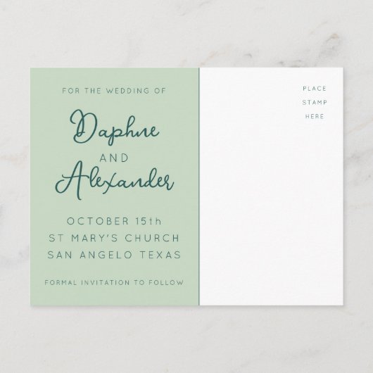 セーブ・ザ・デート案内はがきテンプレート ポストカード (裏面)