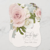 セーブ・ザ・デート案内エレガントバラ 招待状 (正面/裏面)