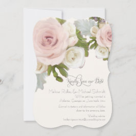 セーブ・ザ・デート案内エレガントバラ 招待状