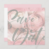 セーブ・ザ・デート案内カードと封筒 (正面/裏面)