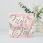 セーブ・ザ・デート案内カードと封筒 (スタンド正面)