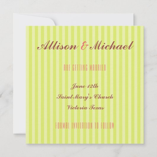 セーブ・ザ・デート案内テンプレート 招待状 (裏面)