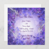 セーブ・ザ・デート案内パープルフェアリー セーブザデート (正面/裏面)