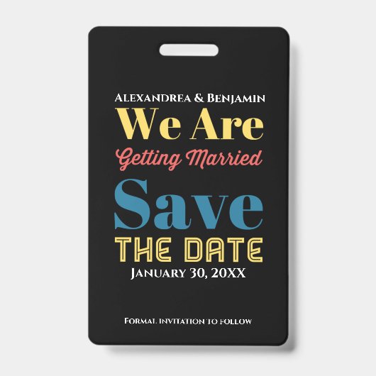 セーブ・ザ・デート案内モダンカード バッジ (正面)