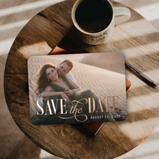 セーブ・ザ・デート案内実在フォイル見出し 箔招待状