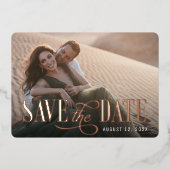 セーブ・ザ・デート案内実在フォイル見出し 箔招待状 (正面)