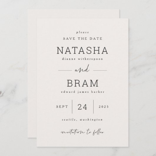 セーブ・ザ・デート案内結婚の写真カード セーブザデート (正面/裏面)