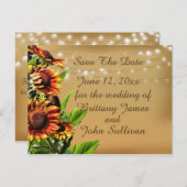 セーブ・ザ・デート案内、ひまわり ポストカード (正面/裏面)