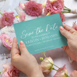 セーブ・ザ・デート案内(ティール(緑がかった色)) 招待状