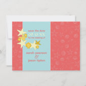 セーブ・ザ・デート案内{ビーチ結婚式テーマ} 招待状 (正面)