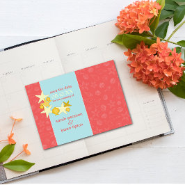 セーブ・ザ・デート案内{ビーチ結婚式テーマ} 招待状