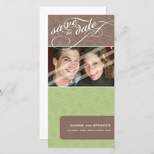 セーブ・ザ・デート案内::ファンシー文字12 セーブザデート (正面/裏面)