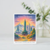 セーブ・ザ・デート案内 | 台北市台湾 ポストカード (スタンド正面)