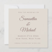 セーブ・ザ・デート案内 招待状 (裏面)