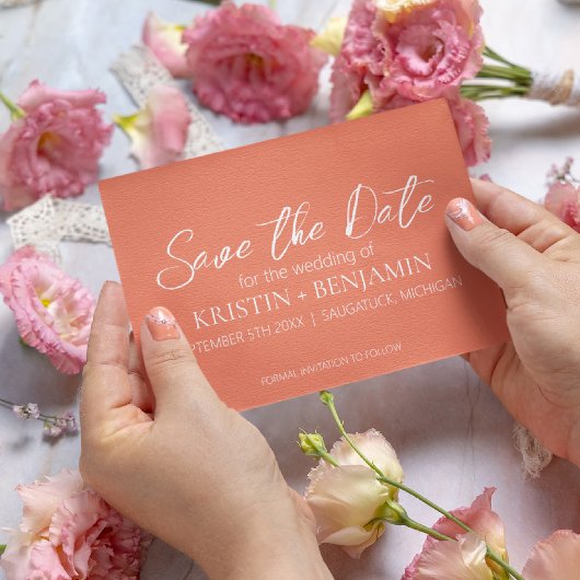 セーブ・ザ・デート案内（桃） 招待状