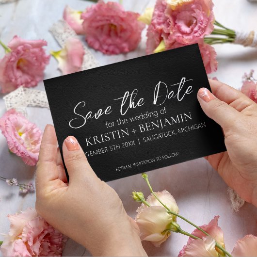 セーブ・ザ・デート案内（黒） 招待状