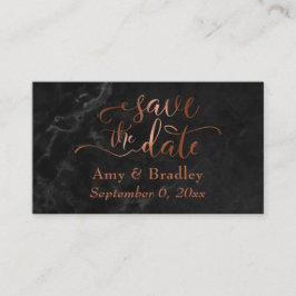 セーブ・ザ・デート | カッパースクリプトオーバーブラックマーブル エンクロージャーカード