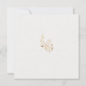 セーブ・ザ・デート ゴールデン アウトライン フラワーズ スクエア 招待状 (裏面)