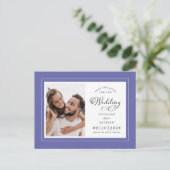 セーブ・ザ・デート・フォト・エヴリー・ブルーのエレガントな結婚式 案内ポストカード (スタンド正面)