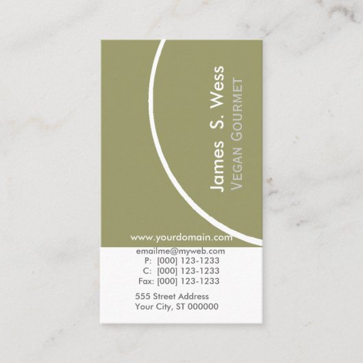 セーモダンジグリーン(半円モダン) 名刺 (正面)