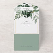 セーモダンジ・グリーン・ボタニカル・ガーデン・結婚フォトズ オールインワン招待状 (外側)