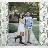 セーモダンジ・グリーン・リーフ・パターン・フ結婚ォトズ 三つ折り招待状 (内部中)