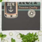 セーラパーソナライズされたラム酒ボトルレトロ標識 キッチンタオル (折り畳み)