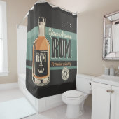 セーラパーソナライズされたラム酒ボトルレトロ標識 シャワーカーテン (インサイチュ)
