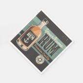 セーラパーソナライズされたラム酒ボトルレトロ標識 スタンダードランチョンナプキン (角)