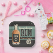 セーラパーソナライズされたラム酒ボトルレトロ標識 ペーパープレート (パーティー)