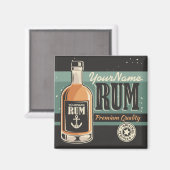 セーラパーソナライズされたラム酒ボトルレトロ標識 マグネット (正面/裏面)