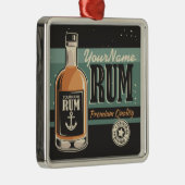 セーラパーソナライズされたラム酒ボトルレトロ標識 メタルオーナメント (右)