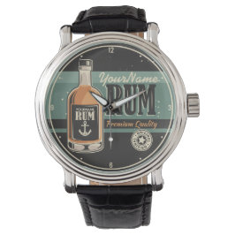 セーラパーソナライズされたラム酒ボトルレトロ標識 腕時計