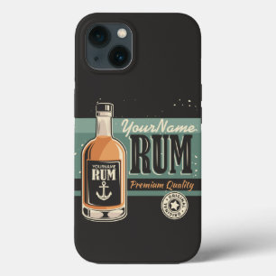 セーラパーソナライズされたラム酒ボトルレトロ標識 iPhone 13ケース