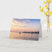 セーラボーツアットサンセットフォトカスタム誕生日 カード (黄色い花)