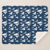 セーラボー航海のツネイビーブルー シェルパブランケット (正面(横))