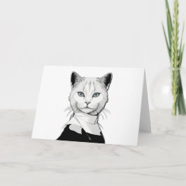 セーラムの神秘的な黒と白の猫 招待状