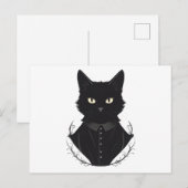 セーラムの魔法の黒猫 インビテーションポストカード (正面/裏面)