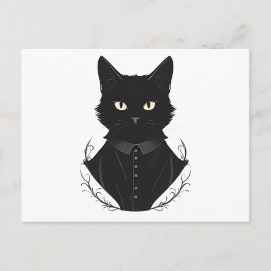 セーラムの魔法の黒猫 インビテーションポストカード (正面)
