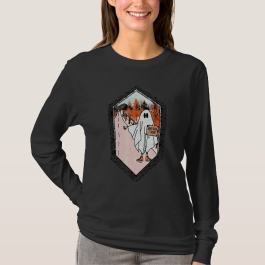 セーラムまで乗せて Spooky Halloween Retro Groovy Tシャツ (正面)