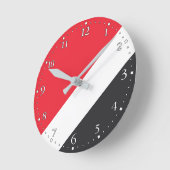 セーランド公国の旗 ラウンド壁時計 (傾斜)