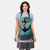 セーラーいかりレイクコテージ航海の海名 エプロン (着用した状態)