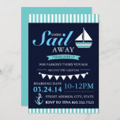 セーラーの誕生日招待状 招待状 (正面/裏面)