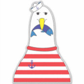 セーラーカモメ食べ物ドリの子どもたち航海の シール (正面)