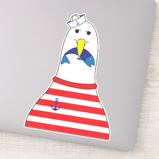 セーラーカモメ食べ物ドリの子どもたち航海の シール (詳細)