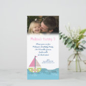 セーラーガールバースデーパーティー招待フォトカード (スタンド正面)