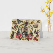 セーラーガール カード (黄色い花)