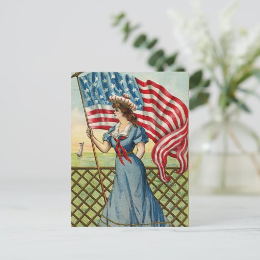 セーラーガール – ヴィンテージ航海の愛国芸術 ポストカード (スタンド正面)