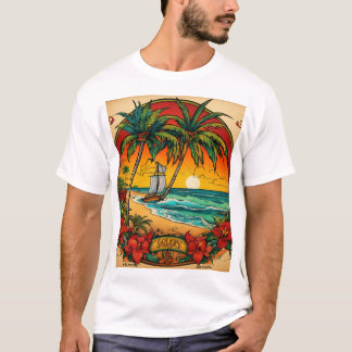 セーラージェリーインスパイアトロピカルタトゥーアートティー» Tシャツ