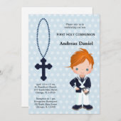 セーラースペインのファースト・コミュニオンボーイ 招待状 (正面/裏面)